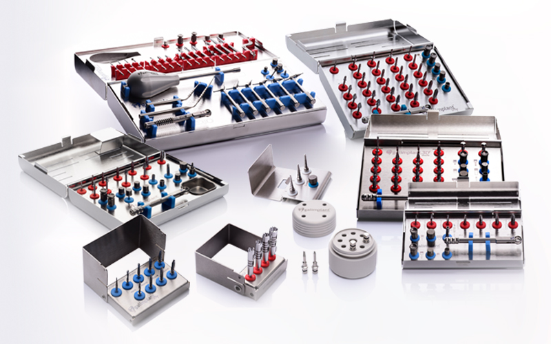 sistema de cajas para cirugías de implantes dentales